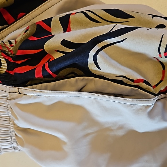 SPEEDO SWIM TRUNKS XL MEN'S  TAN NAVY BLUE RED POCKETS - Picture 8 of 8